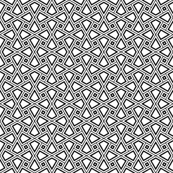 Seamless arabic geometric ornament in black and white.