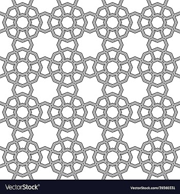 seamless arabic geometric ornament in black color