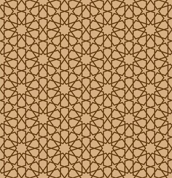 Seamless arabic geometric ornament in brown color.