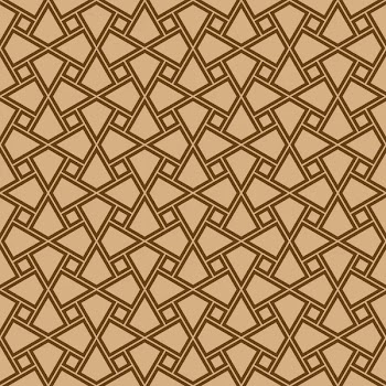 Seamless arabic geometric ornament in brown color.