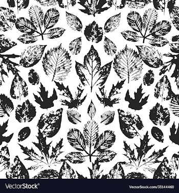 seamless autumn pattern with leaves hand drawn