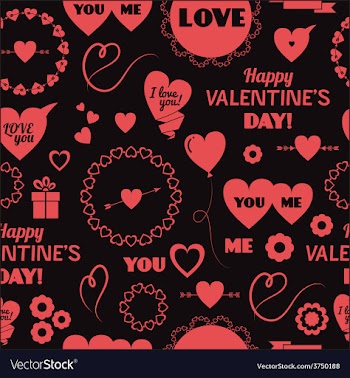 Seamless background happy Valentines Day vector image