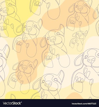 seamless background with contour dog