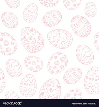 seamless background with pink contour easter eggs