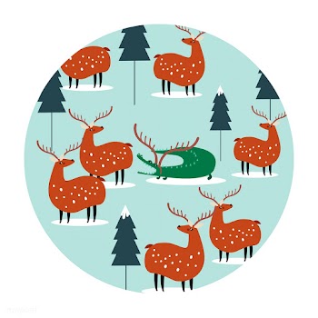 Seamless background with reindeers and crocod.. | Free stock vector - 518592