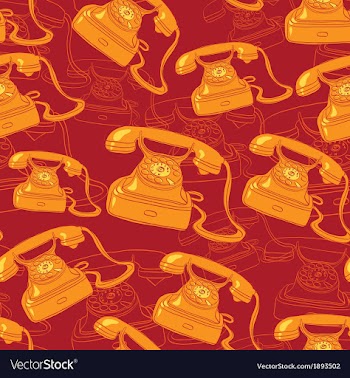 Seamless background with vintage phone vector image