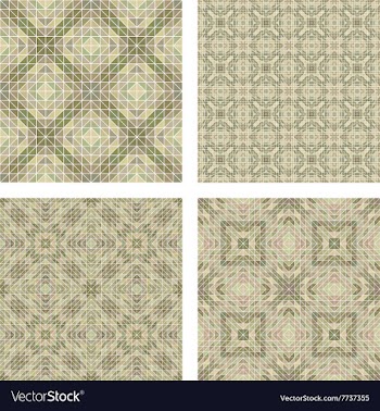 Seamless beige mosaic background set vector image