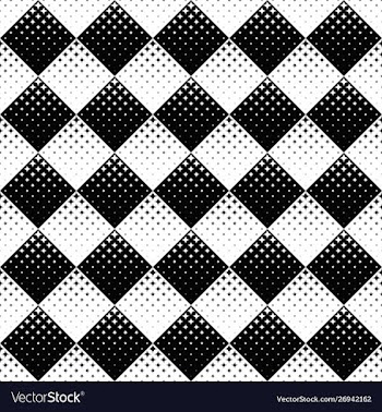 Seamless black and white abstract curved star vector image
