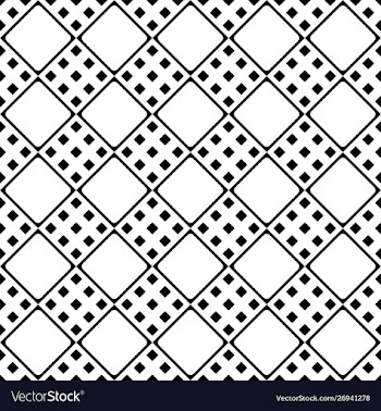 Seamless black and white abstract rounded square vector image