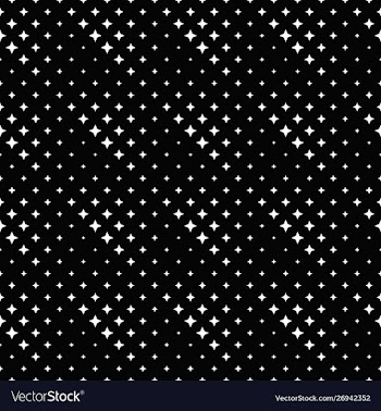 Seamless black and white abstract star pattern vector image