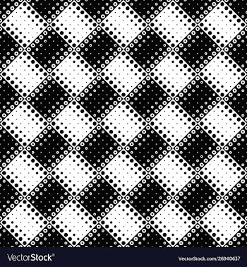 Seamless black and white circle pattern background vector image