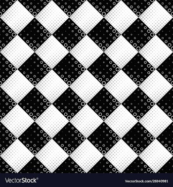 Seamless black and white circle pattern background vector image