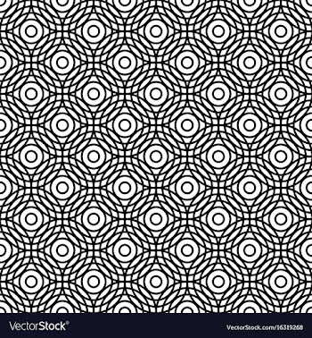 Seamless black and white circle pattern vector image