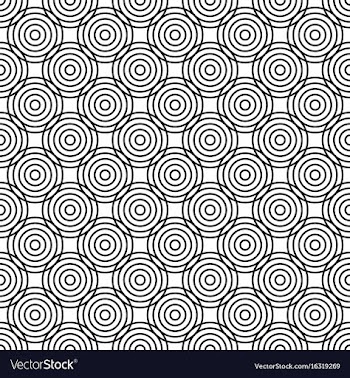 Seamless black and white circle pattern vector image