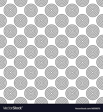 Seamless black and white circle pattern vector image