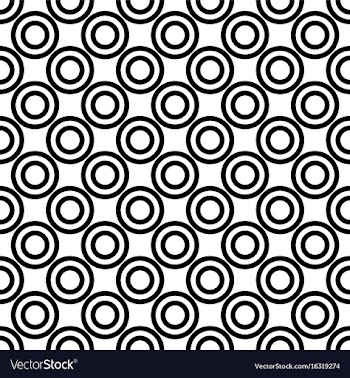 Seamless black and white circle pattern vector image