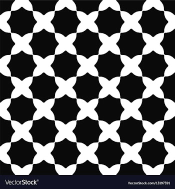 Seamless black and white curved octagon pattern vector image