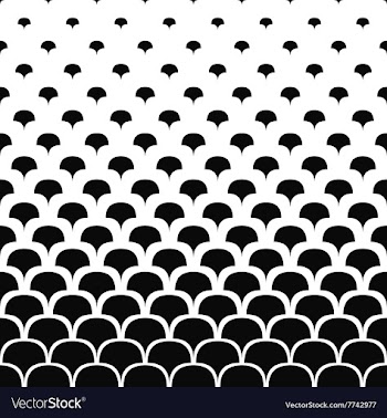 Seamless black and white curved shape pattern vector image