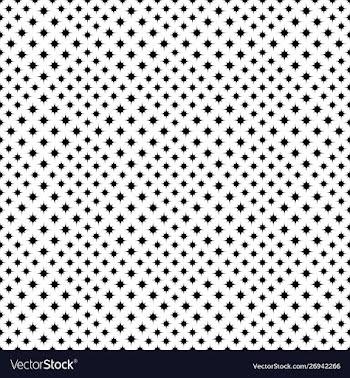 Seamless black and white curved star pattern vector image