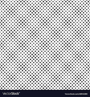 Seamless black and white curved star pattern vector image