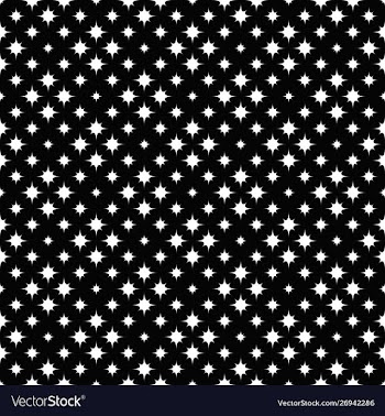 Seamless black and white curved star pattern vector image