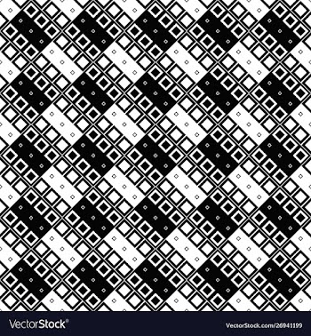 Seamless black and white diagonal square pattern vector image