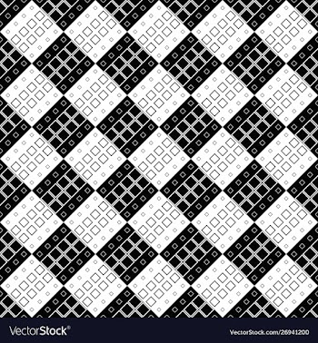 Seamless black and white diagonal square pattern vector image
