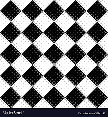 Seamless black and white diagonal square pattern vector image
