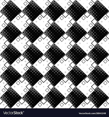 Seamless black and white diagonal square pattern vector image
