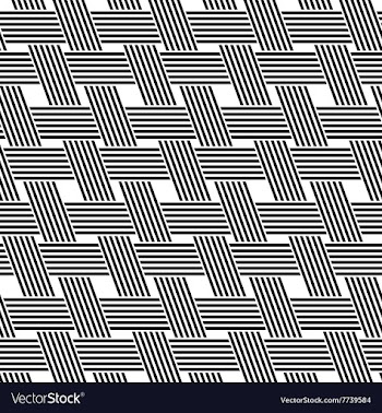 Seamless black and white diagonal weave pattern vector image