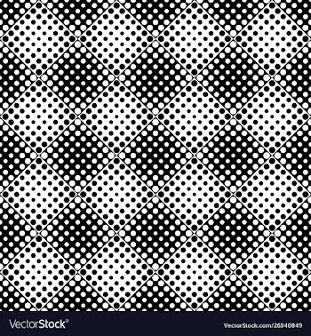 Seamless black and white dot pattern background vector image