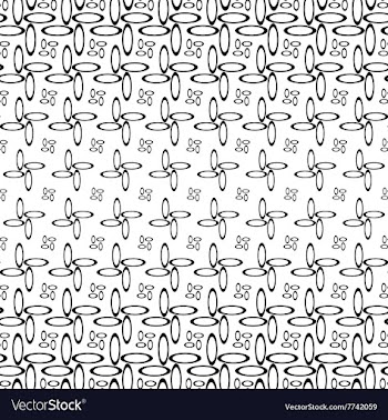 Seamless black and white ellipse pattern vector image
