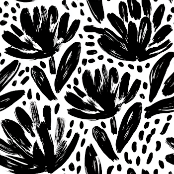 Seamless Black and White Floral Pattern