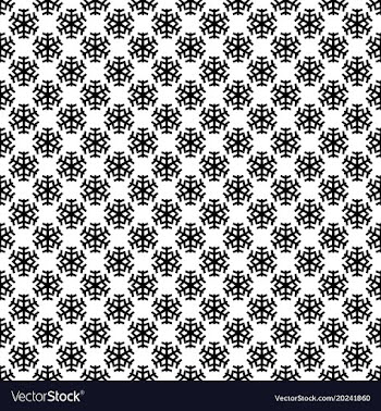 Seamless black and white geometric snow flake vector image