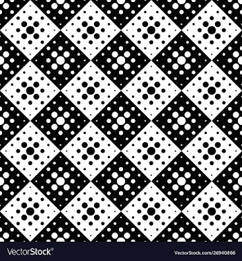 Seamless black and white geometrical dot pattern vector image