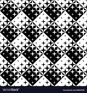Seamless black and white geometrical star pattern vector image