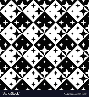 Seamless black and white geometrical star pattern vector image