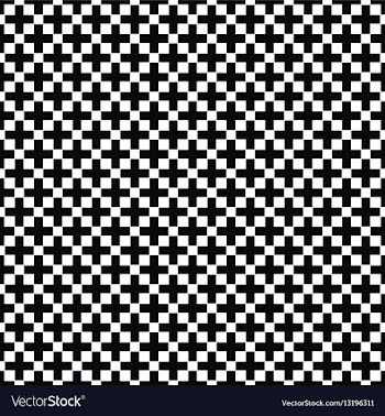 Seamless black and white greek cross pattern vector image