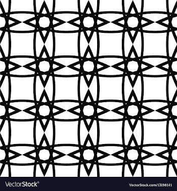 Seamless black and white lattice grid pattern vector image