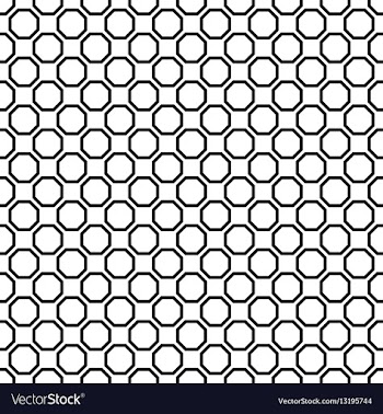 Seamless black and white octagon pattern design vector image