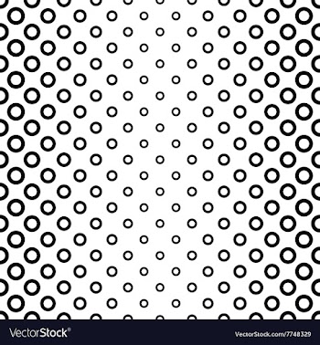 Seamless black and white ring pattern vector image