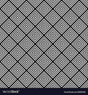 Seamless black and white square grid pattern vector image