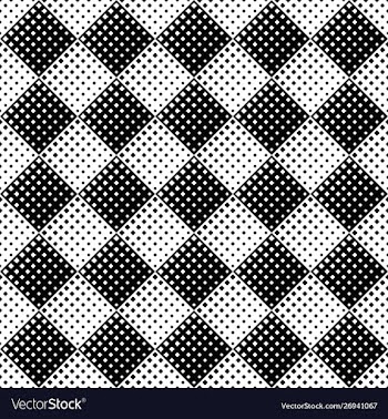 Seamless black and white square pattern background vector image