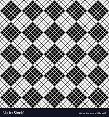 Seamless black and white square pattern vector image