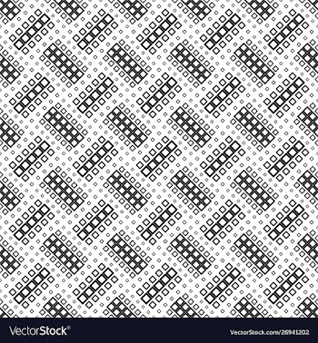 Seamless black and white square pattern vector image