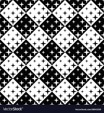 Seamless black and white star pattern background vector image