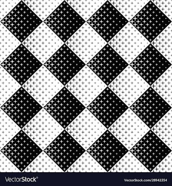 Seamless black and white star pattern background vector image