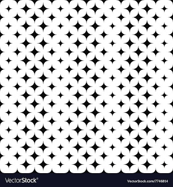 Seamless black and white star pattern vector image