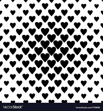 Seamless black heart pattern vector image