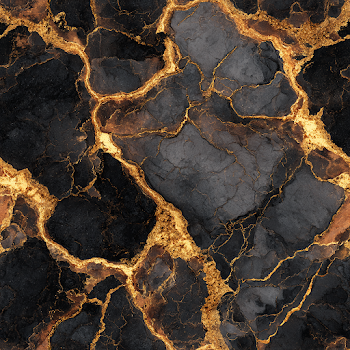 Seamless Black Marble with Molten Gold Veins